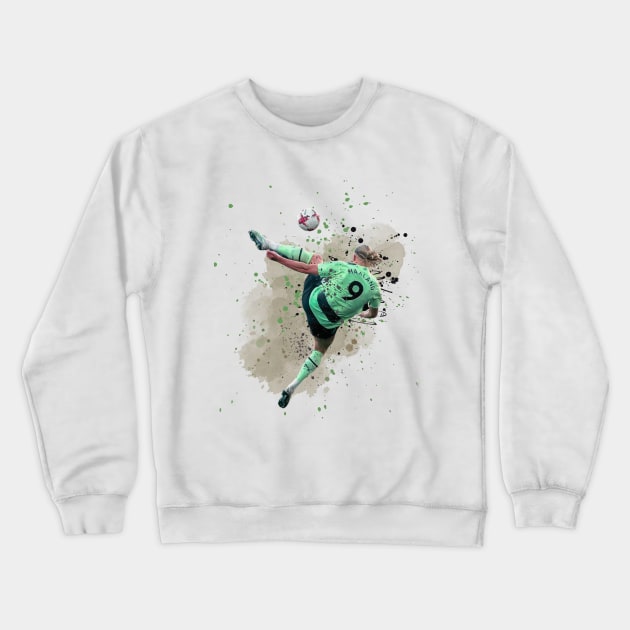 Erling Haaland Bicycle kick Crewneck Sweatshirt by Lottz_Design 